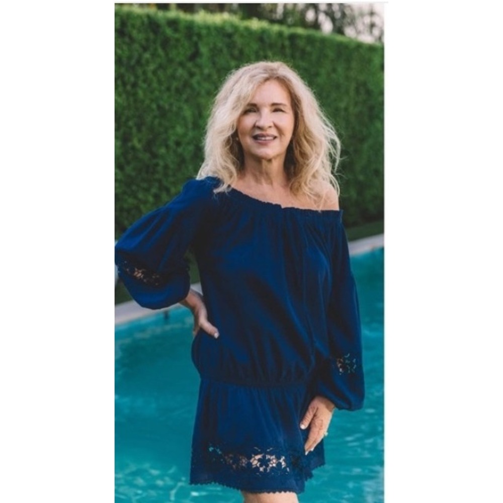 CARTOLINA NANTUCKET ALBA COVER UP OCEAN CAVERNSIZE XL NWTBeautiful Navy Blue